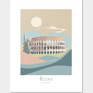 Vintage Rome Colosseum Travel Poster Posters and Art
